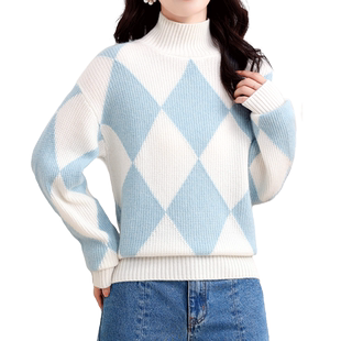 春竹孤品山羊绒时尚百搭宽松保暖气质显瘦女上衣羊绒衫