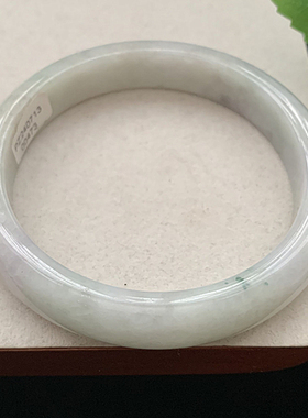 缅甸翡翠手镯A货60.7MM浅紫飘花玉手镯女款珠宝