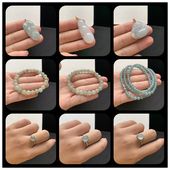 天然翡翠A货手串吊坠戒指耳钉佛公树叶如意弥勒佛翡翠吊坠挂件