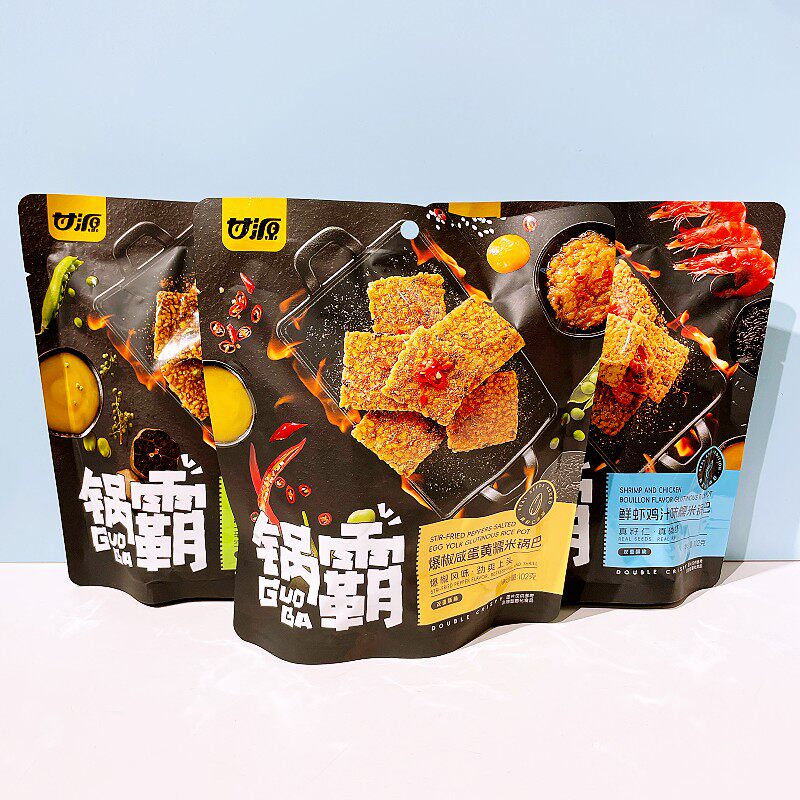 甘源爆椒咸蛋黄糯米锅巴102g办公室休闲解馋零食小吃锅巴食品