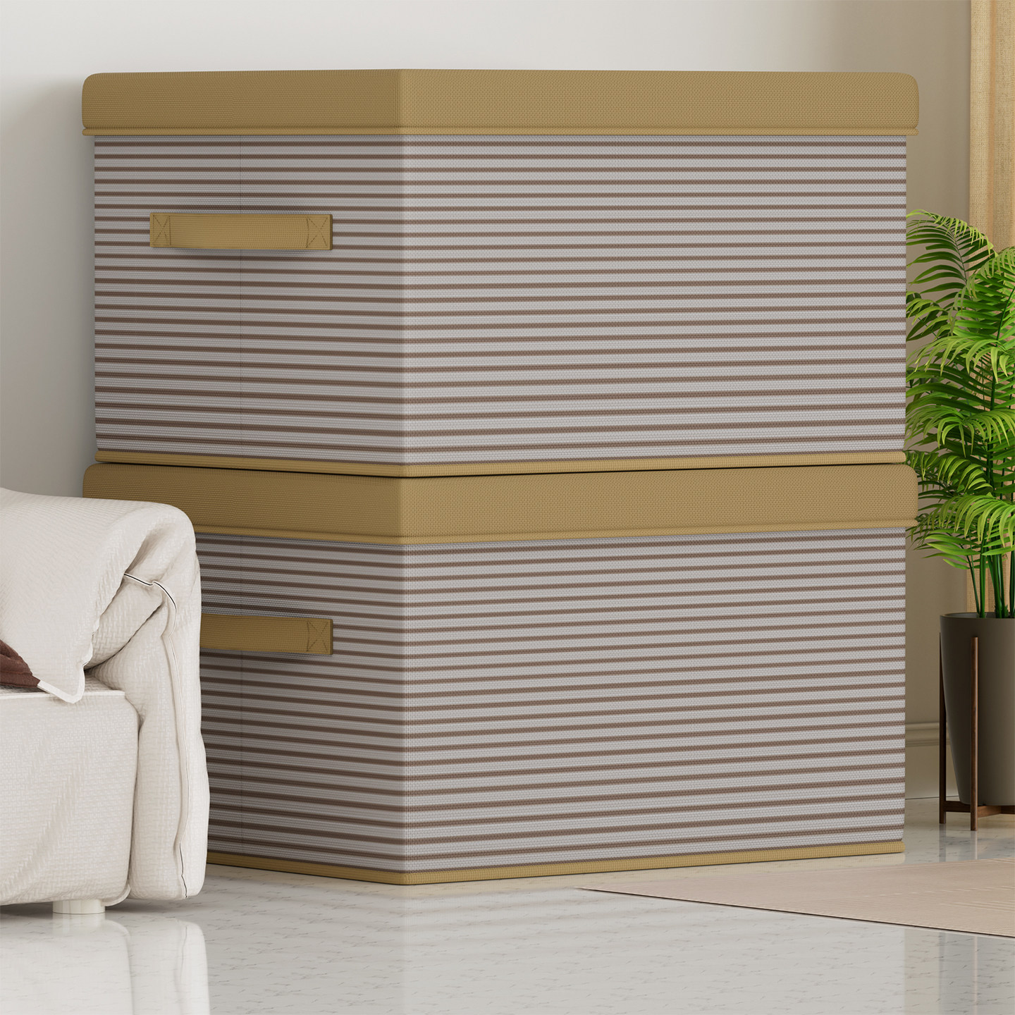 家用装衣服收纳箱大容量衣物整理箱超大号布艺衣柜收纳盒储物箱子