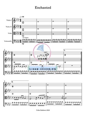 Enchanted Taylor Swift 弦乐四重奏 总谱 分谱 示范音频 MP3