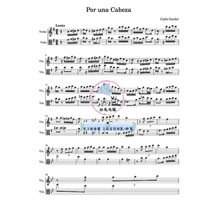 一步之遥 Por una Cabeza 小提琴中提琴二重奏 总谱 分谱 MP3