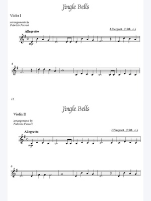 铃儿响叮当Jingle Bells-小提琴二重奏+钢琴伴奏谱 圣诞歌乐谱