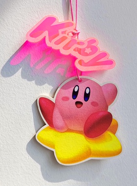 星之卡比Kirby汽车香片卡通车载出风口香薰创意可爱挂件持久香氛