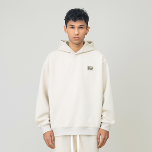 宽松休闲情侣帽衫 FOH 新款 高街硅胶标字母连帽卫衣男2025春季 美式