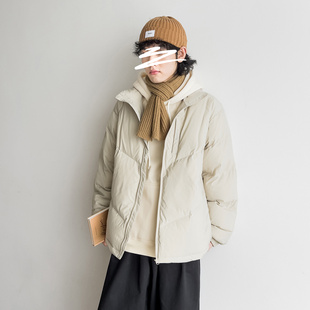 饰立领棉服男女款 冬季 胸口拉链装 时尚 加厚保暖休闲棉衣外套 款