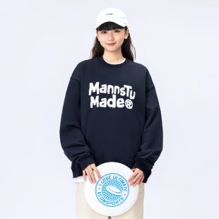 日系圆领印花套头卫衣男女同款 新款 2025春季