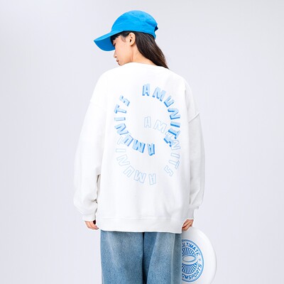 20245春季新款日系潮流纯色印花圆领卫衣男女同款