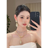 个性 小众新娘项链颈联耳环耳饰欧美大气结婚纱晚礼服高级感配饰品