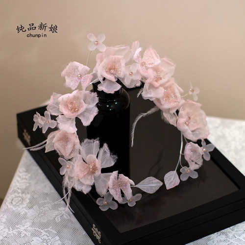纯品新娘韩式甜美羽毛发箍