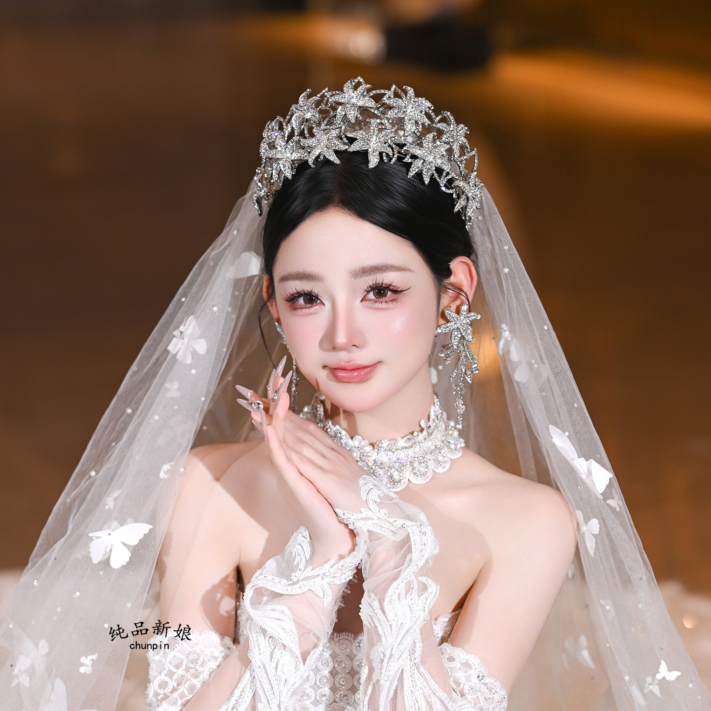 新娘皇冠头饰大气奢华水钻发饰