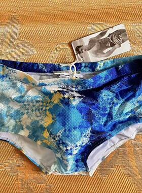 TADDLEE男士游泳裤 性感时尚大平角运动天蓝色速干男泳衣