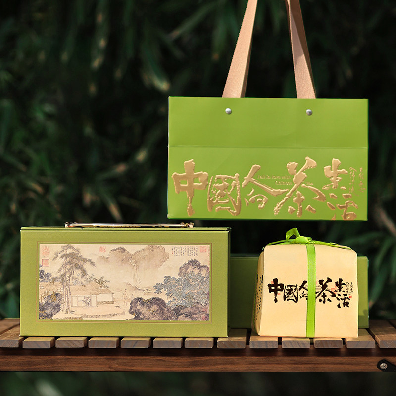 高档明前龙井方包绿茶礼盒空盒半斤装狮峰大佛龙井茶包装盒空礼盒