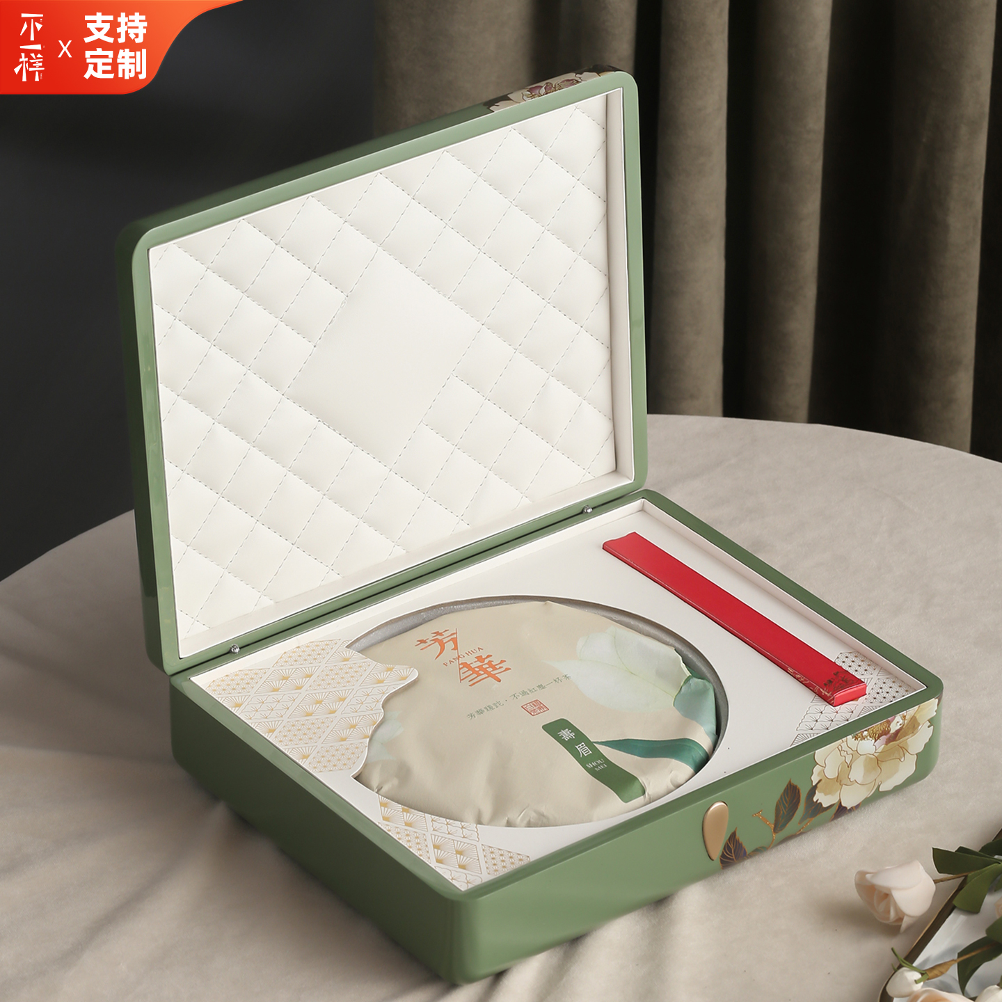高档烤漆木茶饼普洱包装盒空礼盒357g茶叶福鼎白茶收纳盒普洱茶盒