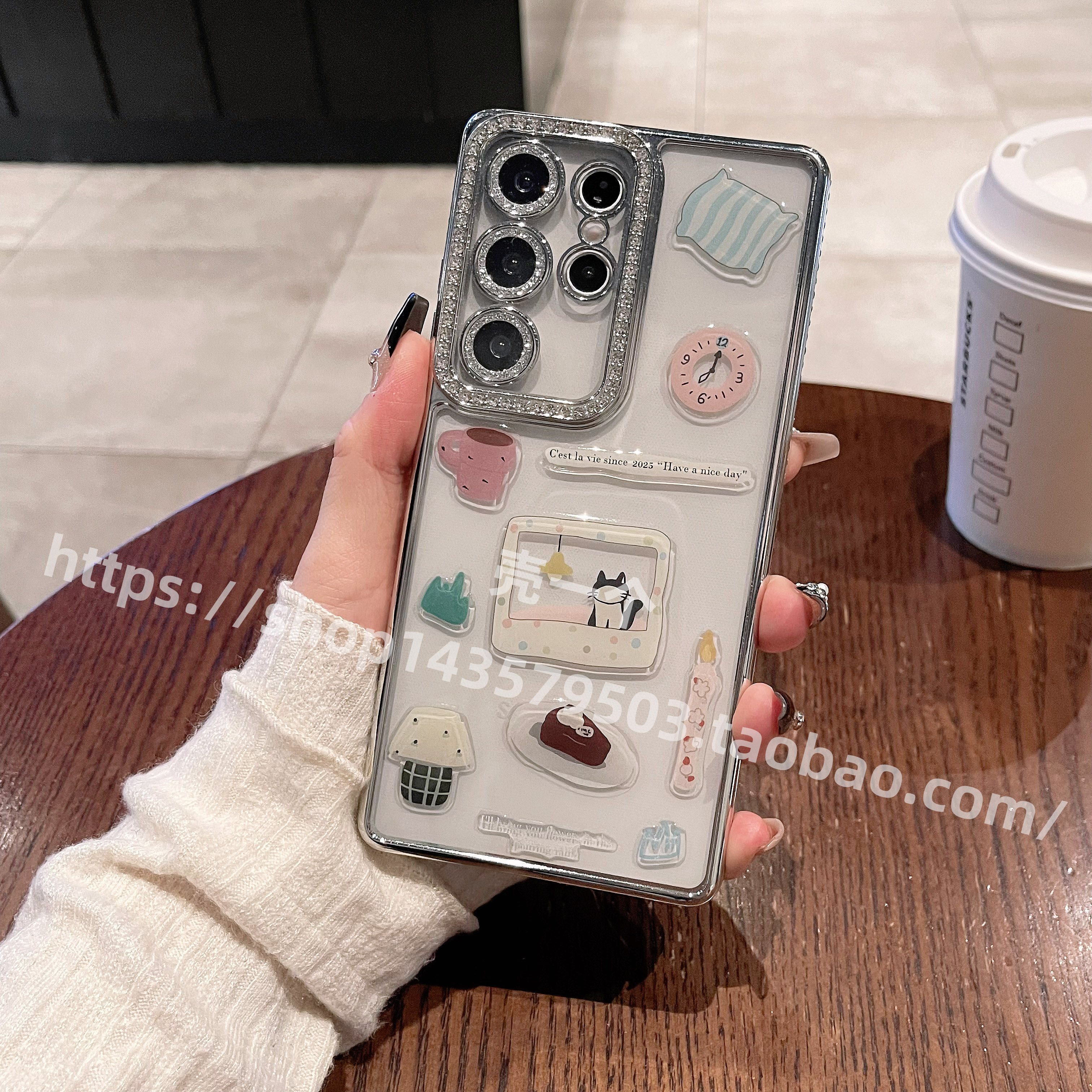 三星S25Ultra手机壳爱猫咪贴