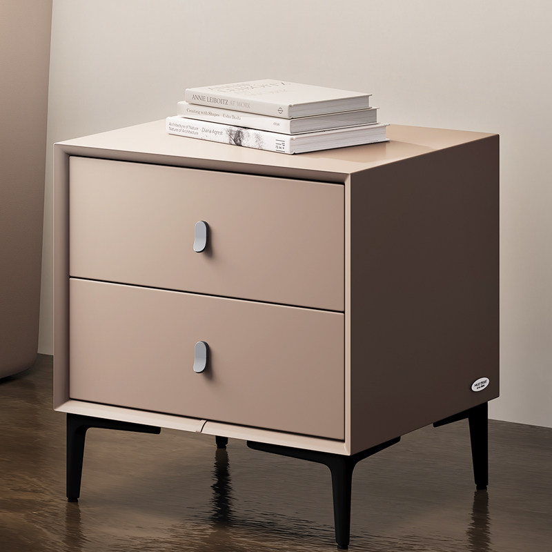 梦百合简约现代实木床头柜意式极简轻奢高级感卧室家用收纳柜子