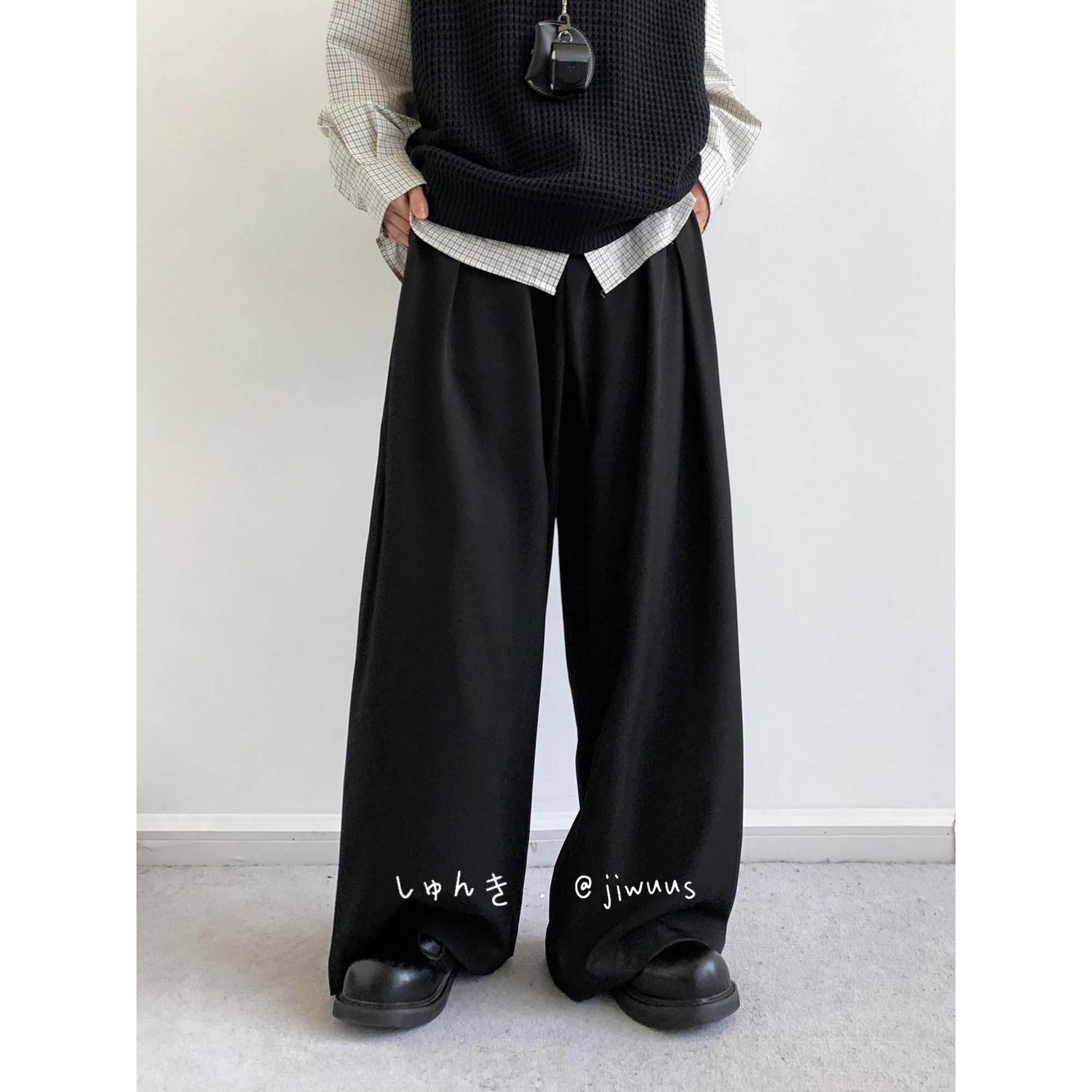 秋日系复古垂感西裤休闲裤男女生