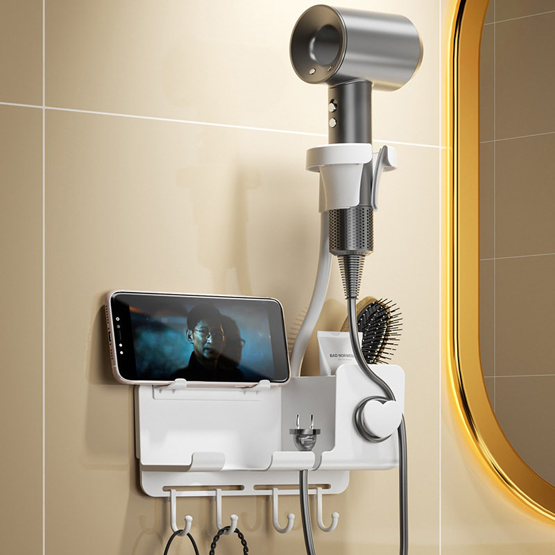 莱岩浴室吹风机架家用卫生间多功能吹风筒收纳架免打孔卧室吹风机,家庭/个人清洁工具,吹风机置物架,淘宝优惠券,粉丝福利购,淘宝优惠卷