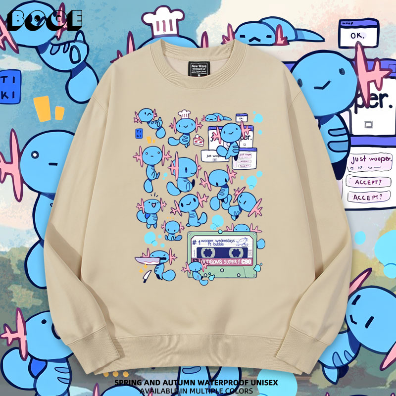 加绒柔顺亲肤保暖圆领卫衣