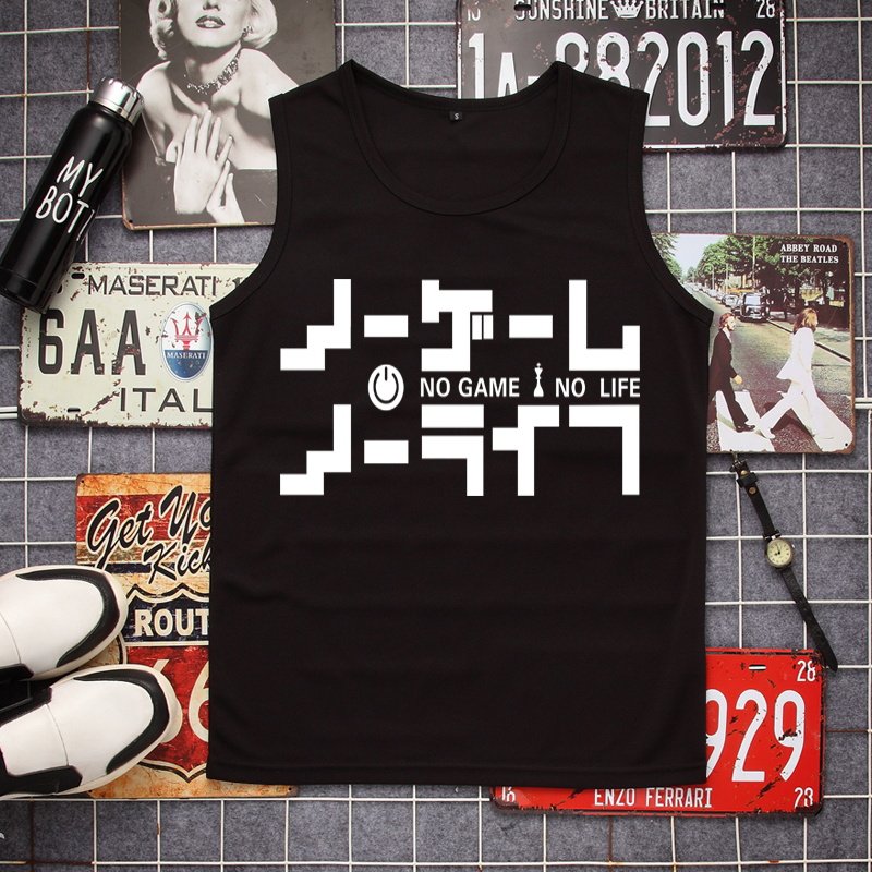 二次元动漫no game no life游戏人生联名周边插画小说男生背心夏