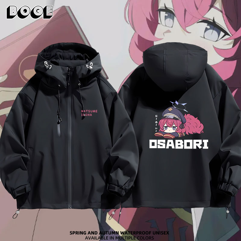 连帽印花高清宽松防风冲锋衣