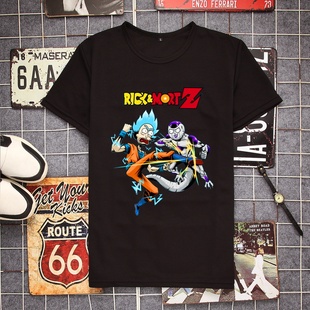 动漫周边瑞克和莫蒂海绵宝宝七龙珠联名派大星短袖 T恤宽松衣服潮