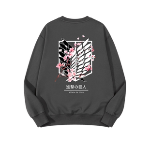 樱花进击的巨人自由之翼调查兵团卫衣男女外套学生衣服童装冬加绒