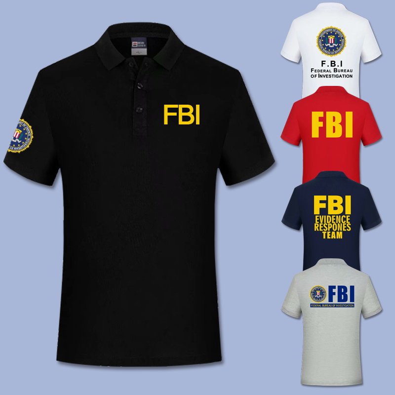 fbi美国联邦调查局特工夏款纯棉polo衫短袖t恤半袖衣服潮男青少年