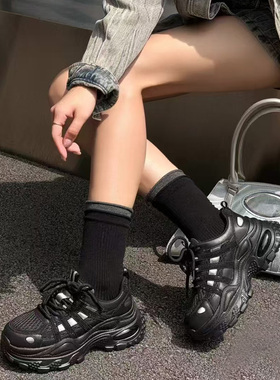 芭笛尔2025秋新款老爹鞋女网面透气厚底系带休闲运动鞋女鞋45202