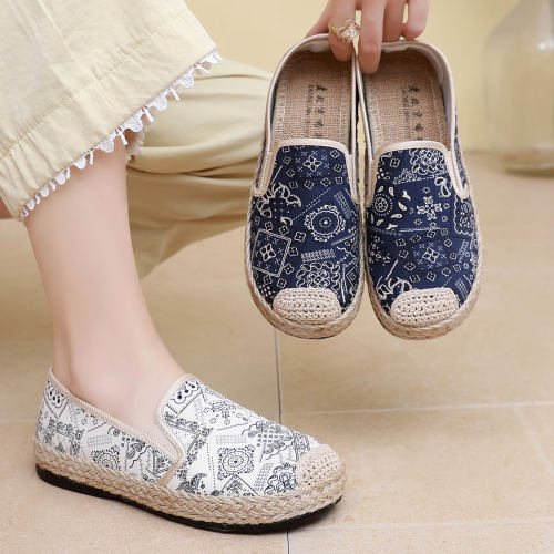 老北京布鞋女复古国风休闲渔夫鞋
