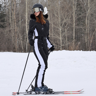 Gsou Snow女士连体滑雪服套装双板美式修身户外防水保暖滑雪衣裤