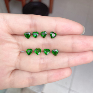 透辉石裸石戒面心形4*45*56*6mm透辉石原石戒面裸石天然