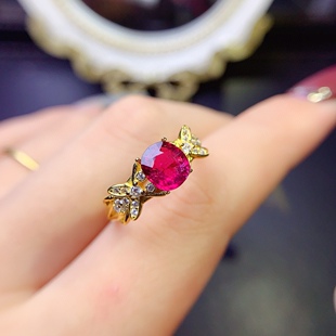 s925银饰戒指空托椭圆形5*7mm新颖独特开口戒托女卢比莱碧玺戒指