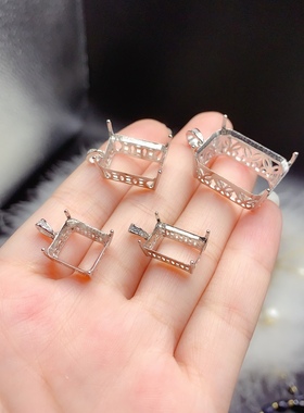 s925银饰吊坠空托适合厚度裸石