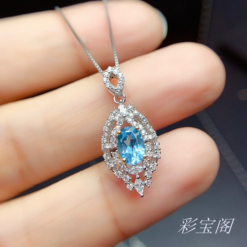 豪华银饰精工镶嵌5*7mm吊坠空托