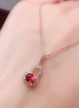 新款福禄吊坠空托椭圆4*5mm s925纯银镀18k金 天然镁铝石榴石礼物