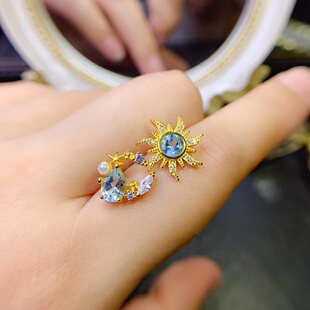 时尚新款AB版耳钉镶嵌空托圆5/水滴5*7mm s925银镀金个性耳饰