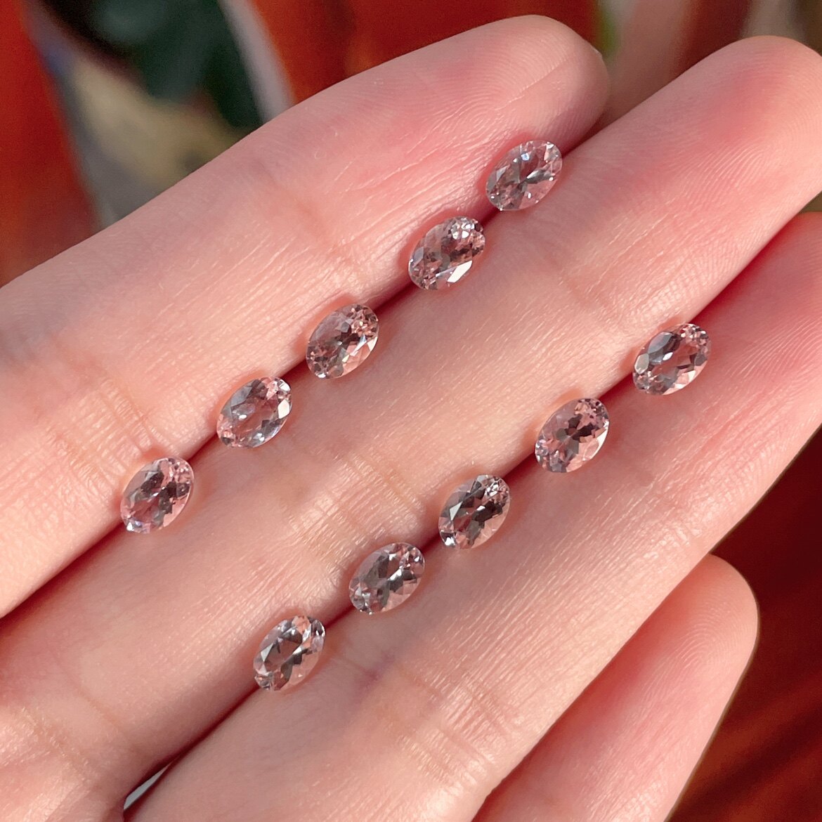 摩根石裸石戒面椭圆形4*6mm5*7圆形5*5mm天然钻石切割裸石全净体