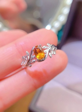 s925银饰戒指空托新品椭圆形4*6mm时尚气质开口戒托女树藤款