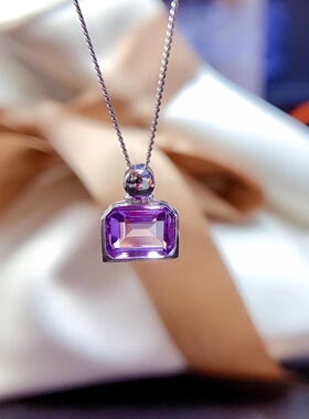 香水瓶款吊坠镶嵌空托长方6*8mm s925银镀18K金 DIY手工代镶嵌