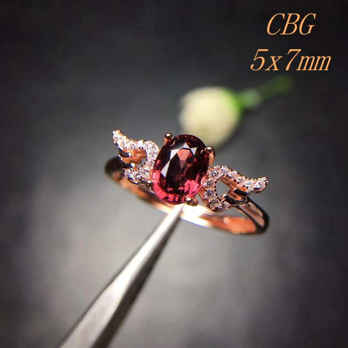 s925纯银天使之翼戒指托5x7mm