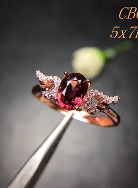 s925纯银天使之翼戒指托5x7mm