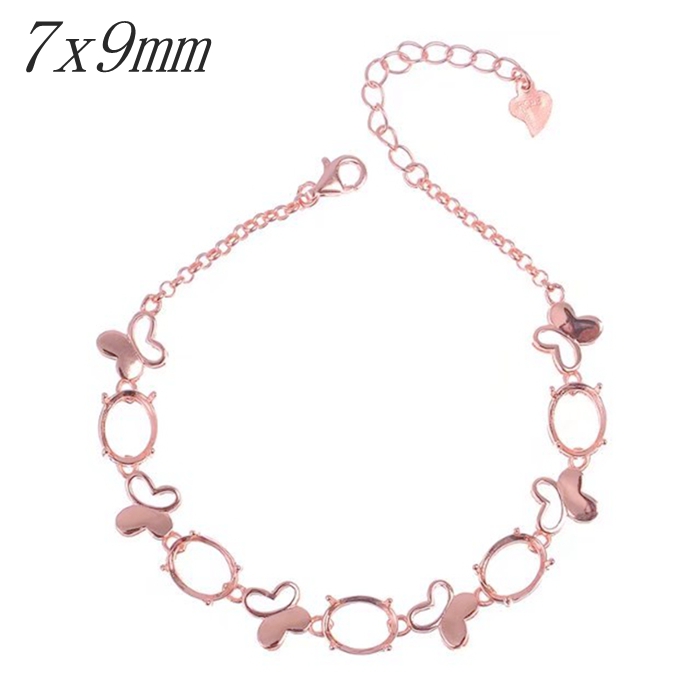 纯银时尚风蝴蝶水晶托帕石手链