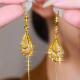 大气款 金色网状镶钻水滴耳线耳环女设计感秋冬网红百搭耳饰防过敏