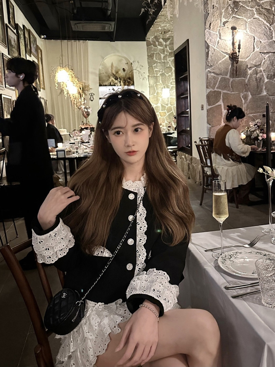 sevi dulce卡斯德伊千金 法式小香花边外套