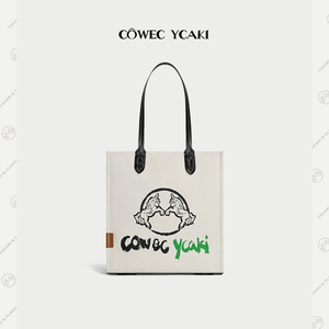 香港代购Cowec Ycaki大容量帆布包高级感小众设计时尚百搭托特包