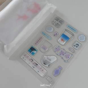 nullthing®未完成的夏天滴胶贴纸ins盐系昭和电脑手机装饰贴