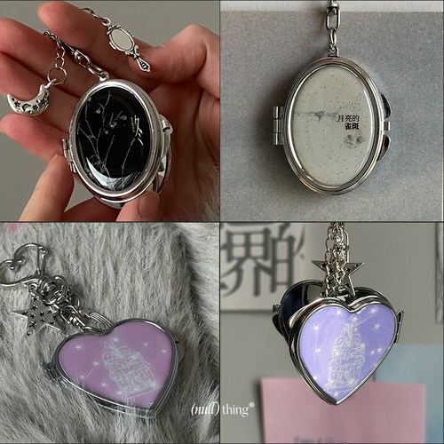 nullthing复古镜子挂件书包挂件钥匙挂饰喷泉爱心复古树枝