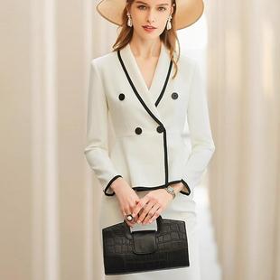 工作服 气质女神范毛呢西装 AD高端名媛职业套装 女小香风套裙职业装